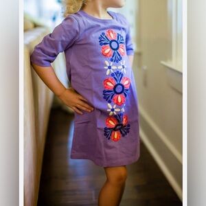 Tea Collection Purple Floral Cotton Tunic Dress Girls size 5